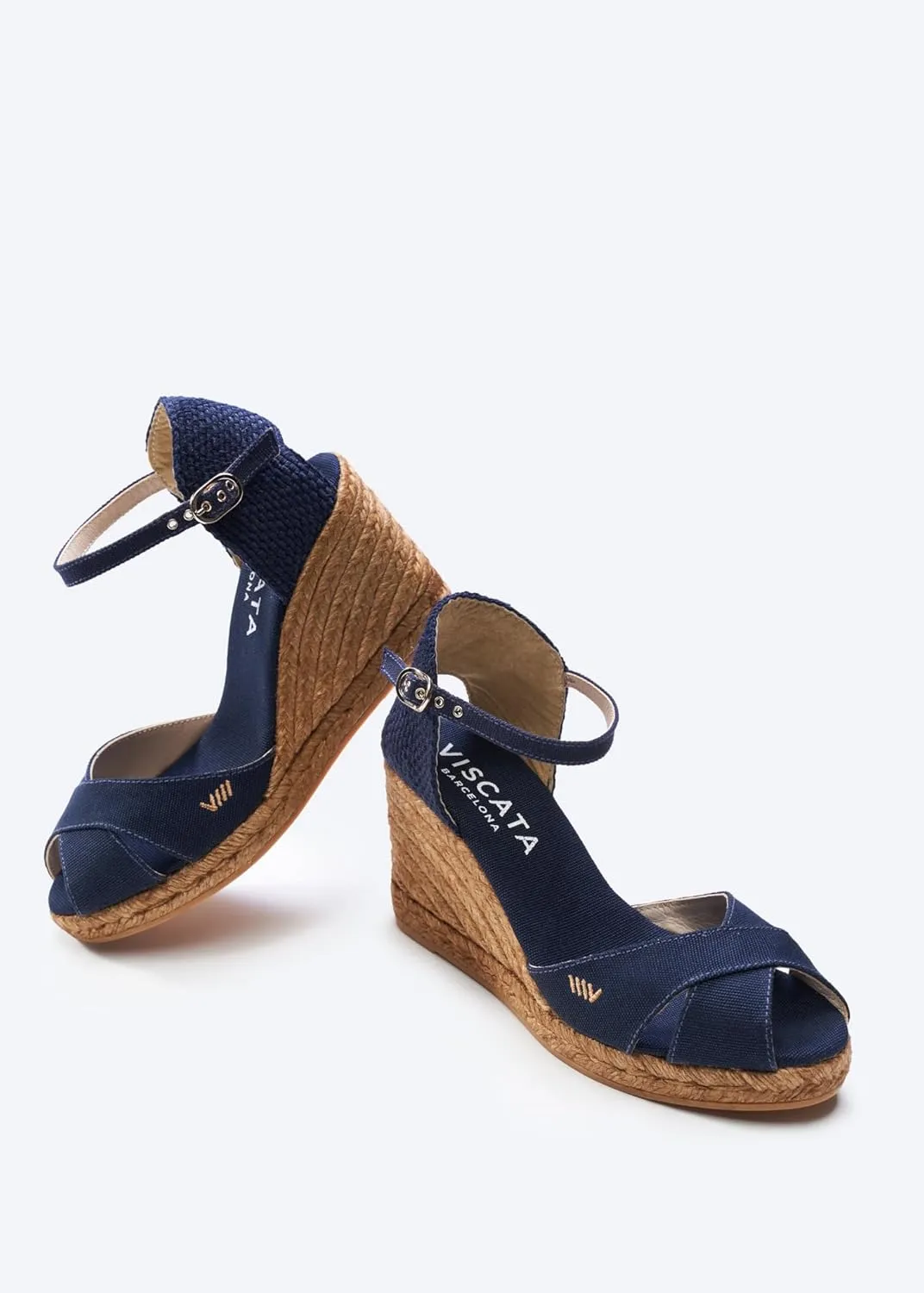 VISCATA Aiguablava Canvas Wedges with Ankle Strap