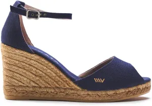 Viscata Aiguafreda Espadrille Canvas Wedges Spain Handmade 3 ½” Heel Women's Open Toe Sandals with Breathable Organic Cotton Canvas and 100% Natural Jute Midsole for all Occasions: Casual, Work, Party