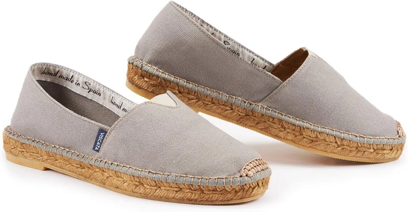 VISCATA Barceloneta Espadrille Canvas Women's Flat Slip On Shoes Handmade in Spain Fashionable Organic Cotton Canvas Lightweight Material with 100% Natural Jute Midsole for All Casual Occasions