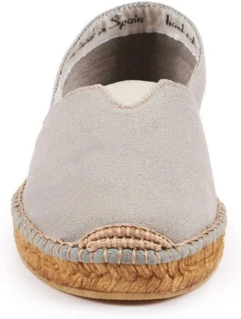 VISCATA Barceloneta Espadrille Canvas Women's Flat Slip On Shoes Handmade in Spain Fashionable Organic Cotton Canvas Lightweight Material with 100% Natural Jute Midsole for All Casual Occasions
