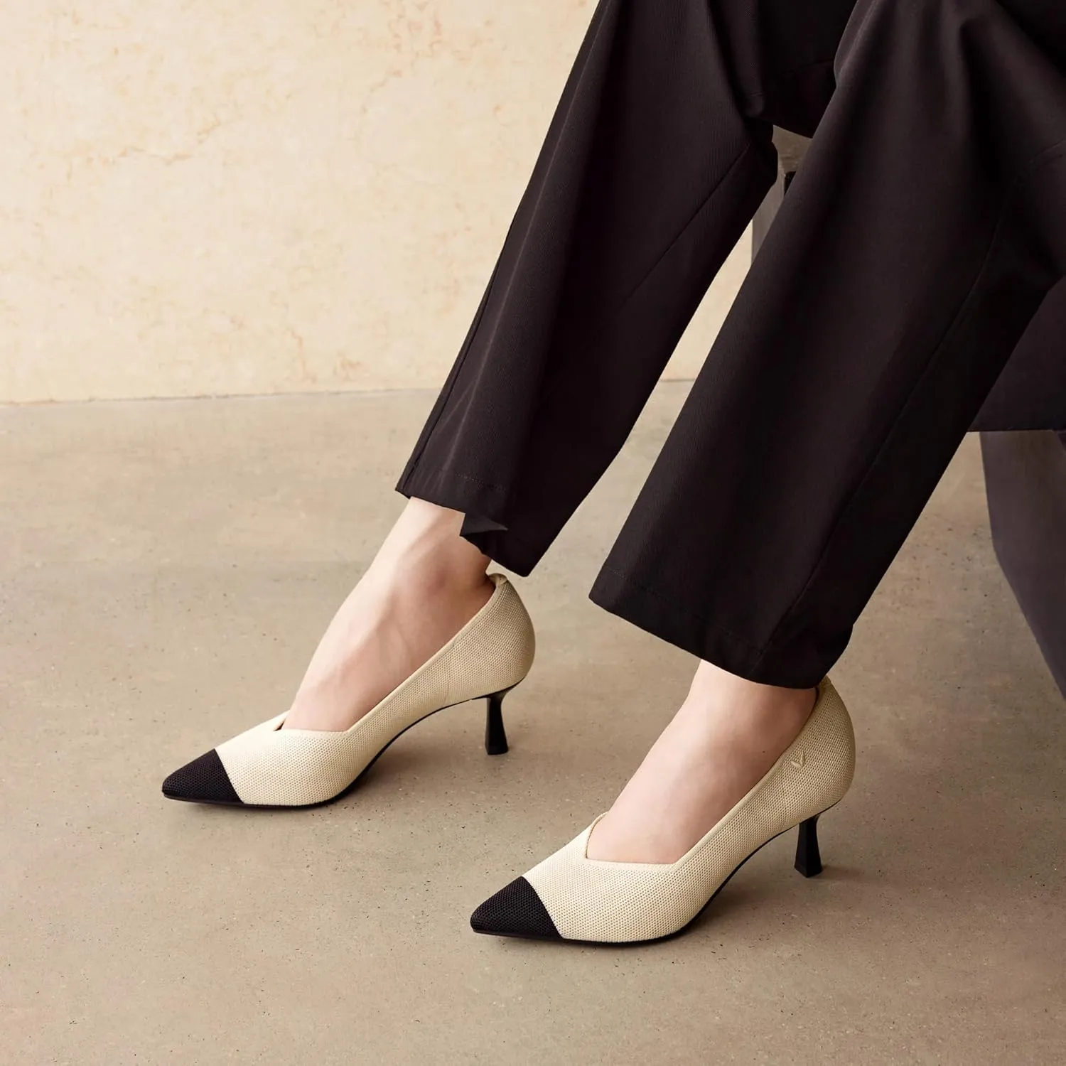 VIVAIA Anna Women's Pumps Mid Heels Pointed Toe Shoes for Women Comfortable Office Work Dress Shoes