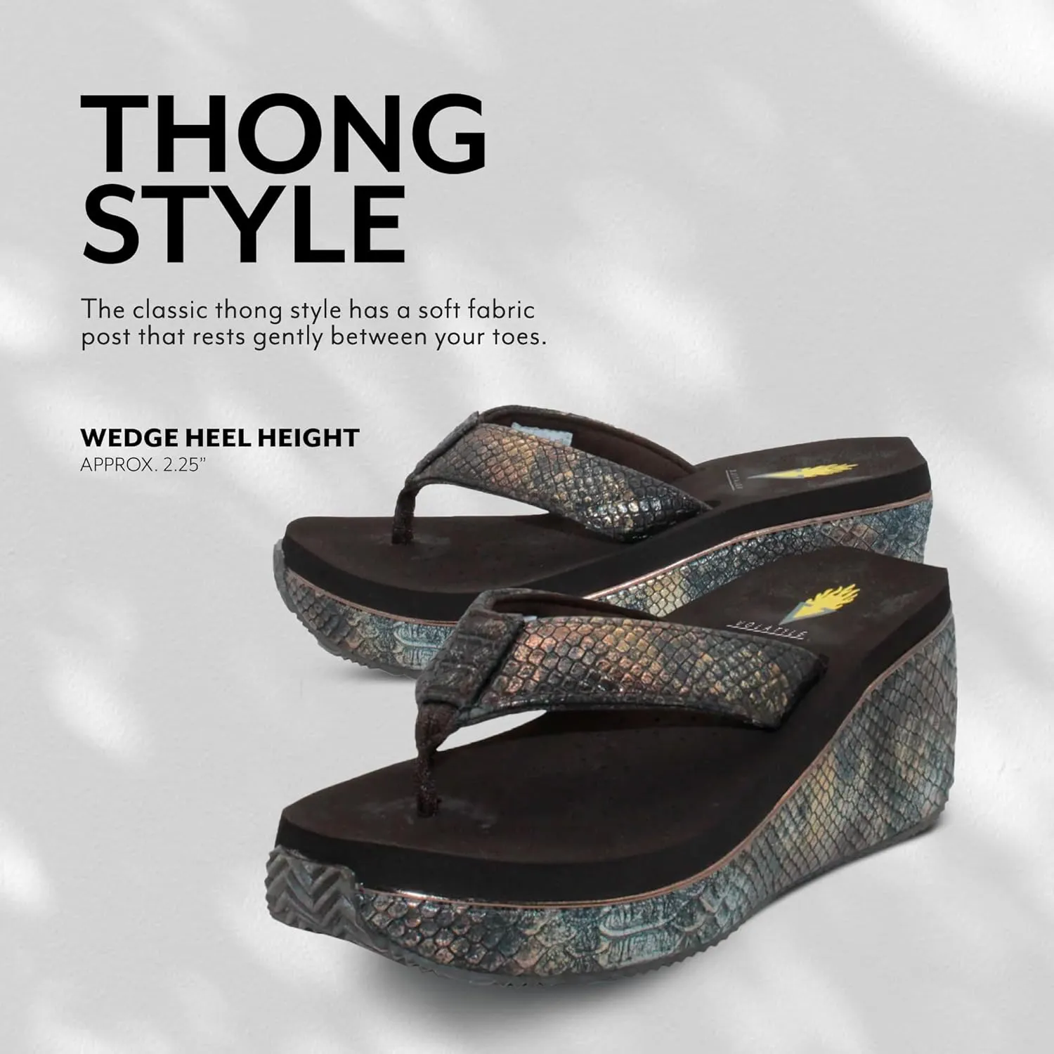 VOLATILE Frappachino Wedge Sandals for Women Featuring Genuine Leather with EVA Insole and Rubber Outsole