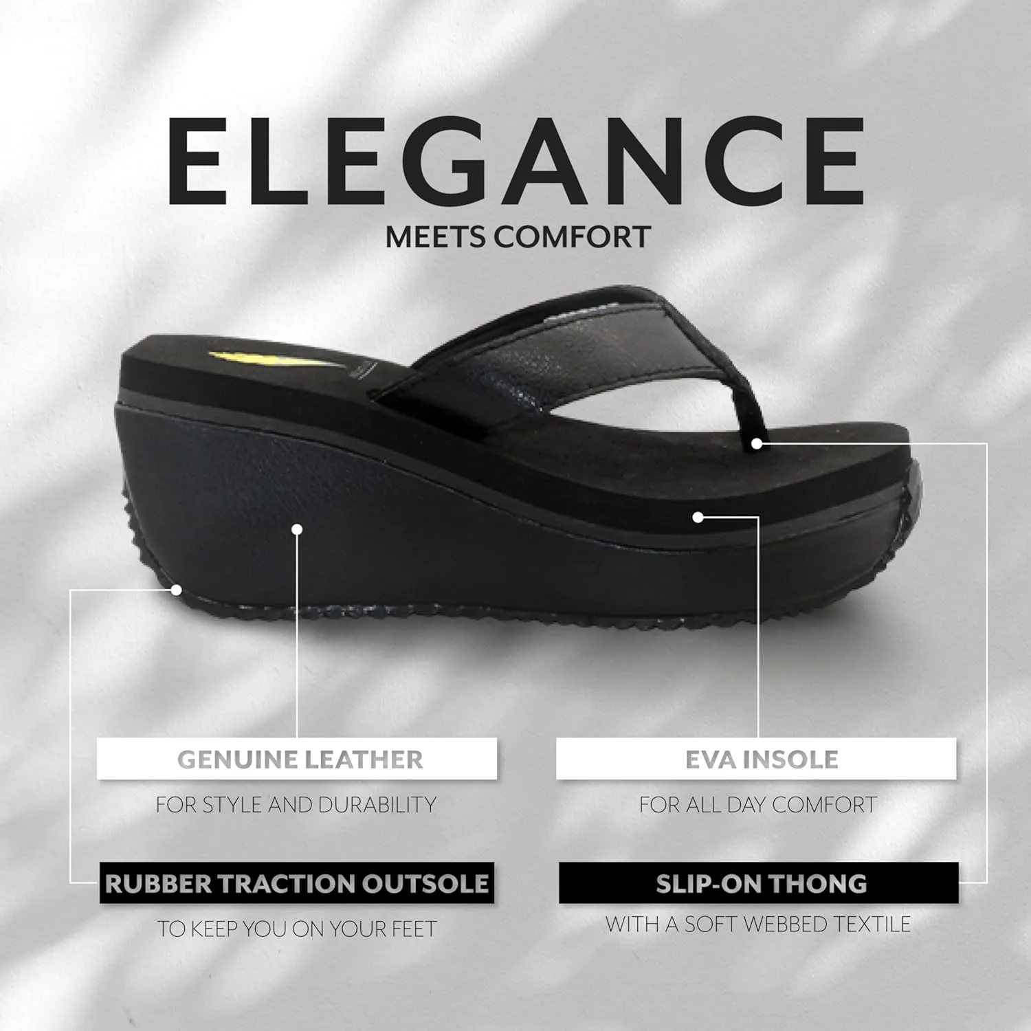 VOLATILE Frappachino Wedge Sandals for Women Featuring Genuine Leather with EVA Insole and Rubber Outsole