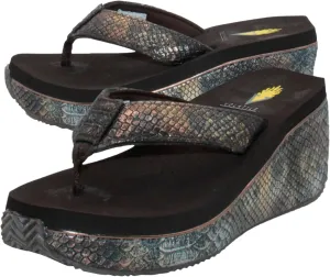 VOLATILE Frappachino Wedge Sandals for Women Featuring Genuine Leather with EVA Insole and Rubber Outsole