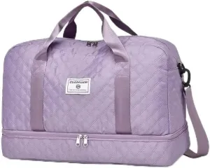 Waterproof Large-Capacity Gym Duffel Bag – Durable Nylon Travel Luggage with Shoe Compartment & Multi-Pocket Organizer – Ideal for Gym, Travel & Weekend Trips, Available in 10 Colors (Light Purple)