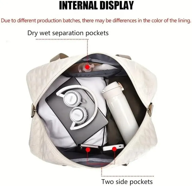 Waterproof Large-Capacity Gym Duffel Bag – Durable Nylon Travel Luggage with Shoe Compartment & Multi-Pocket Organizer – Ideal for Gym, Travel & Weekend Trips, Available in 10 Colors (Light Purple)
