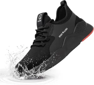 Waterproof Steel Toe Shoes for Men Women Work Shoe Lightweight Safety Sneakers Comfortable Puncture Proof Shoe Zapatos Punta de Acero para Hombres Black
