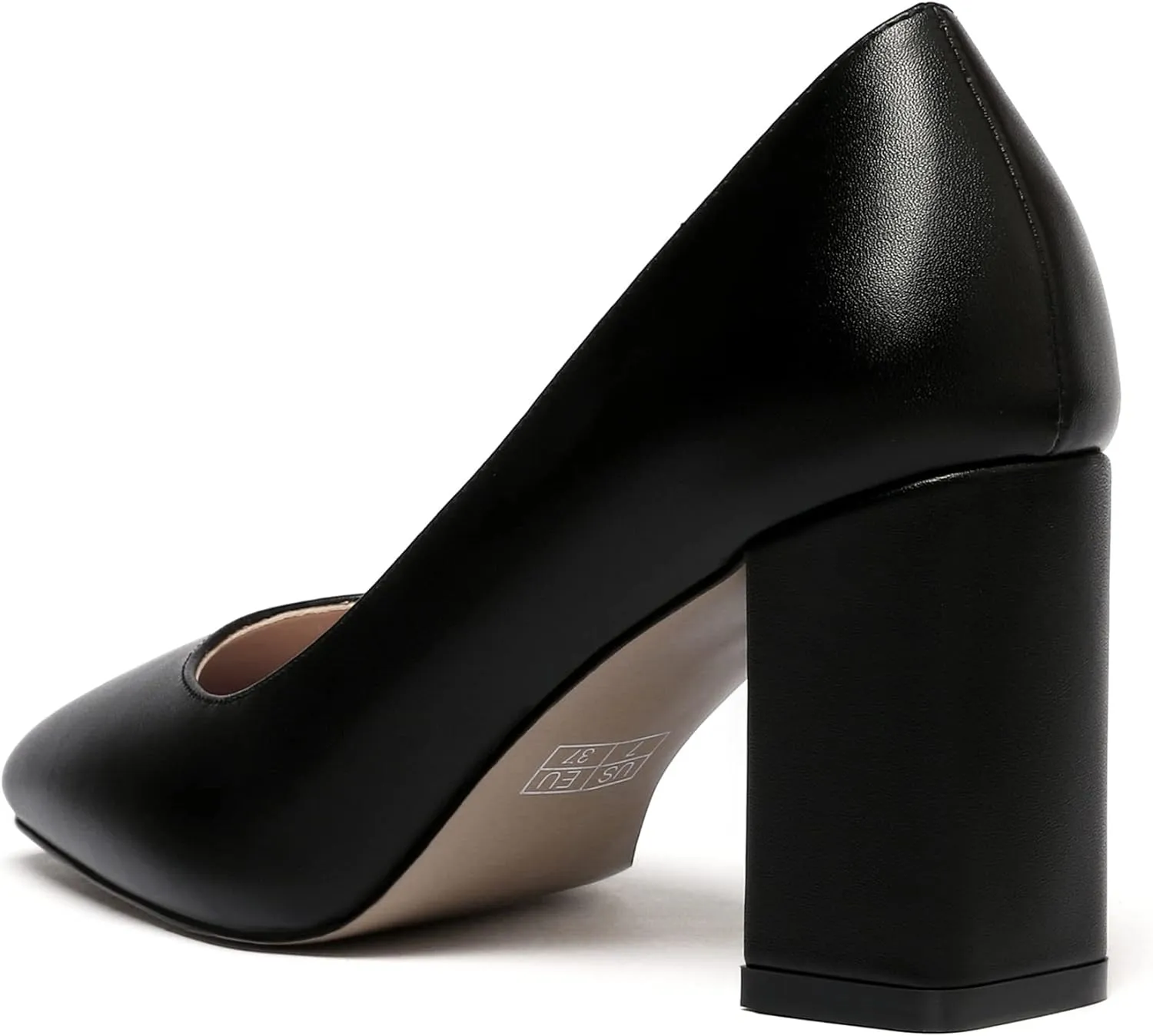 WAYDERNS Women's Matte Slip On Square Toe Block High Heel Pumps Evening Dress Shoes 3 Inch