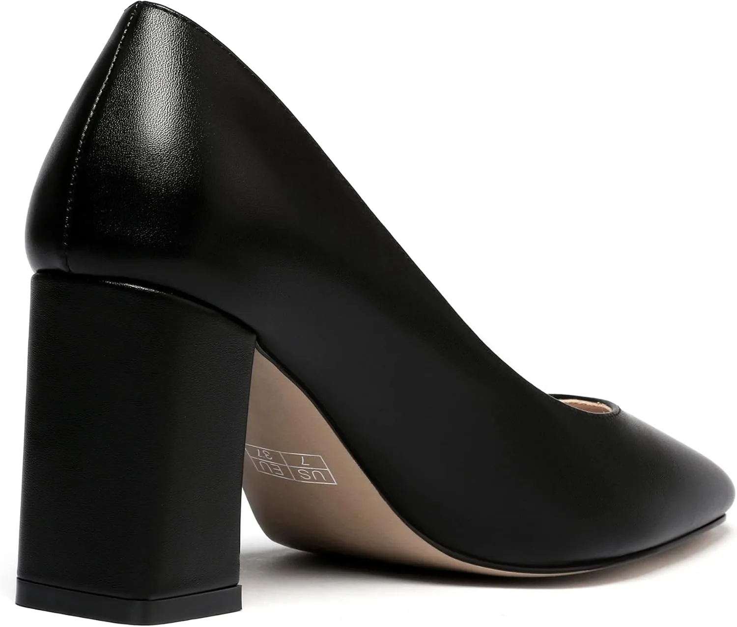 WAYDERNS Women's Matte Slip On Square Toe Block High Heel Pumps Evening Dress Shoes 3 Inch
