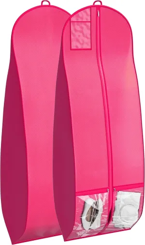 Wedding Dress Garment Bag 16 inch Gusset, with Shoe Pockets and Handle Durable, Rip and Water Resistant Material Large Size Clear Vinyl Pouch for Labeling