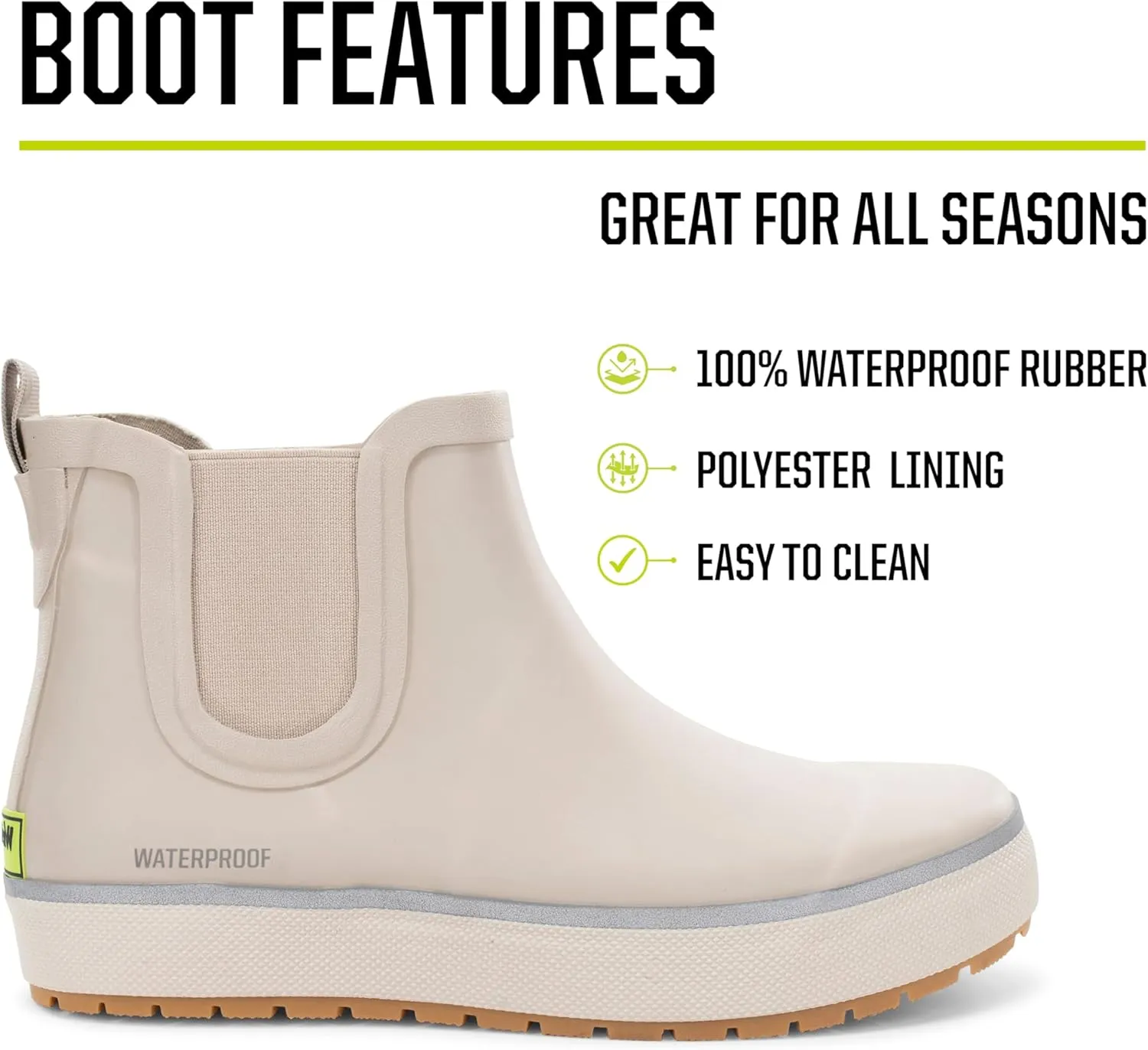 Western Chief Women's Waterproof Element Chelsea Rain Boot with Memory Foam Insole and Slip-Resistant Outsole – Durable and Comfortable for Rainy Days