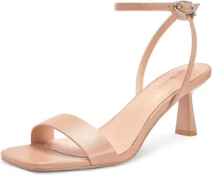 wetkiss Kitten Heels Women Heels Sandals Low Heels Cute Heels Strappy Heels Square Toe Heels Black Nude Gold