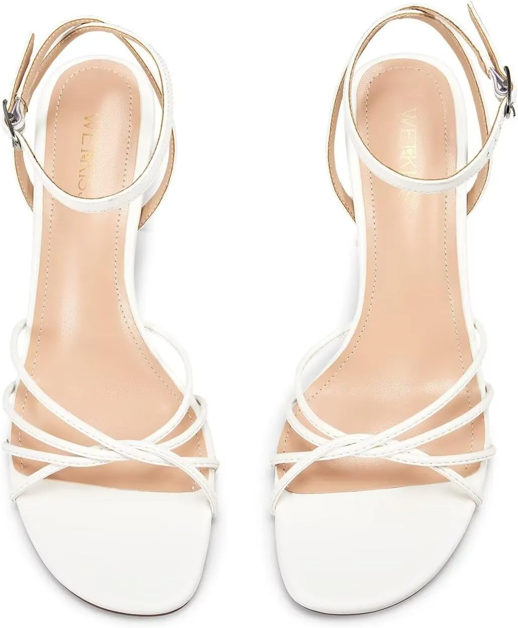 wetkiss Womens Sandals Round Open Toe Kitten Heels Adjustable Ankle Strap Low Heels Heeled Sandals for Women Summer Dress Shoes