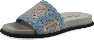 WHITE MOUNTAIN Women's Maxim Macrame Slide Sandal, Dusty Teal/Lavender/Mult/Fab, 6 M