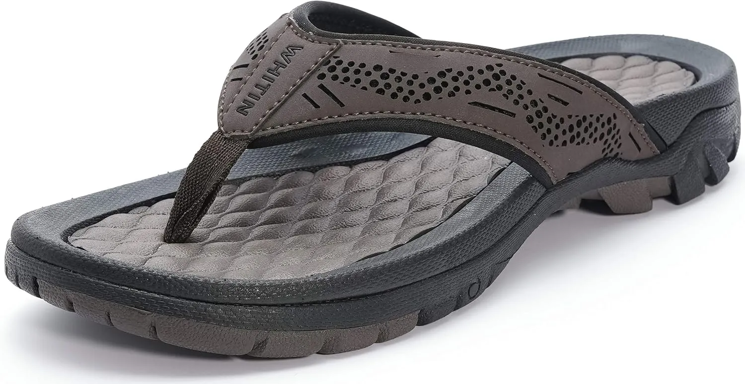 WHITIN Men's Flip Flops | Outdoor Thong Sandals | Arch Support | Slip Resistant
