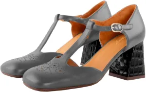 Women Chunky Heel Mary Jane Pumps Ankle T-Strap Mary Jane Heels Square Toe Crocodile Two Tone Dress Heeled Sandals 2” Block Heel Mary Janes Cut Out Sandals Patchwork Party 4-11 M US