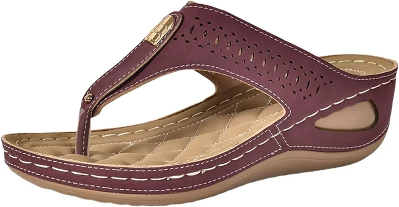 Womens Avylays Orthopedic Sandals,Breathable Mesh Hollow Sports Sandals,Orthopedic Flip-Flops Summer Casual Sandals with Non-Slip Sole,Rhinestones Wedge Heel Thick-Soled Slippers Women