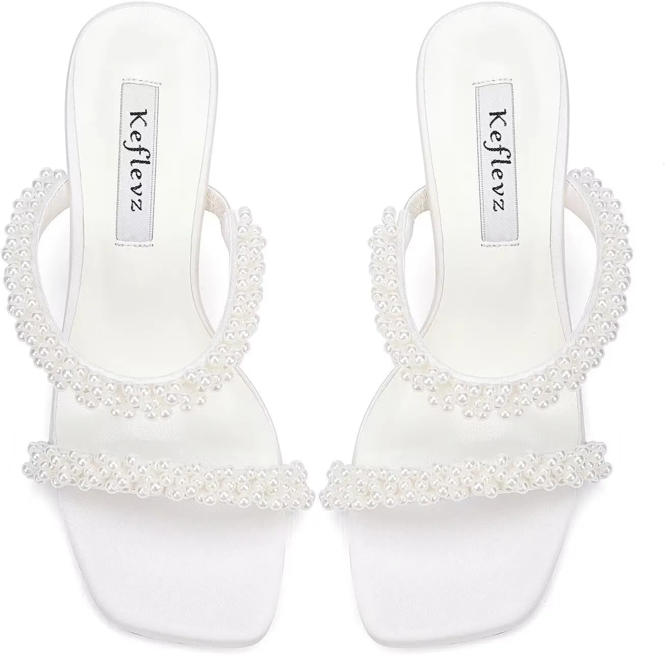 Women’s Block Heel Slip-on Sandals Two Strap Mules Wedding Party Heeled Sandals Open Toe Dress Shoes