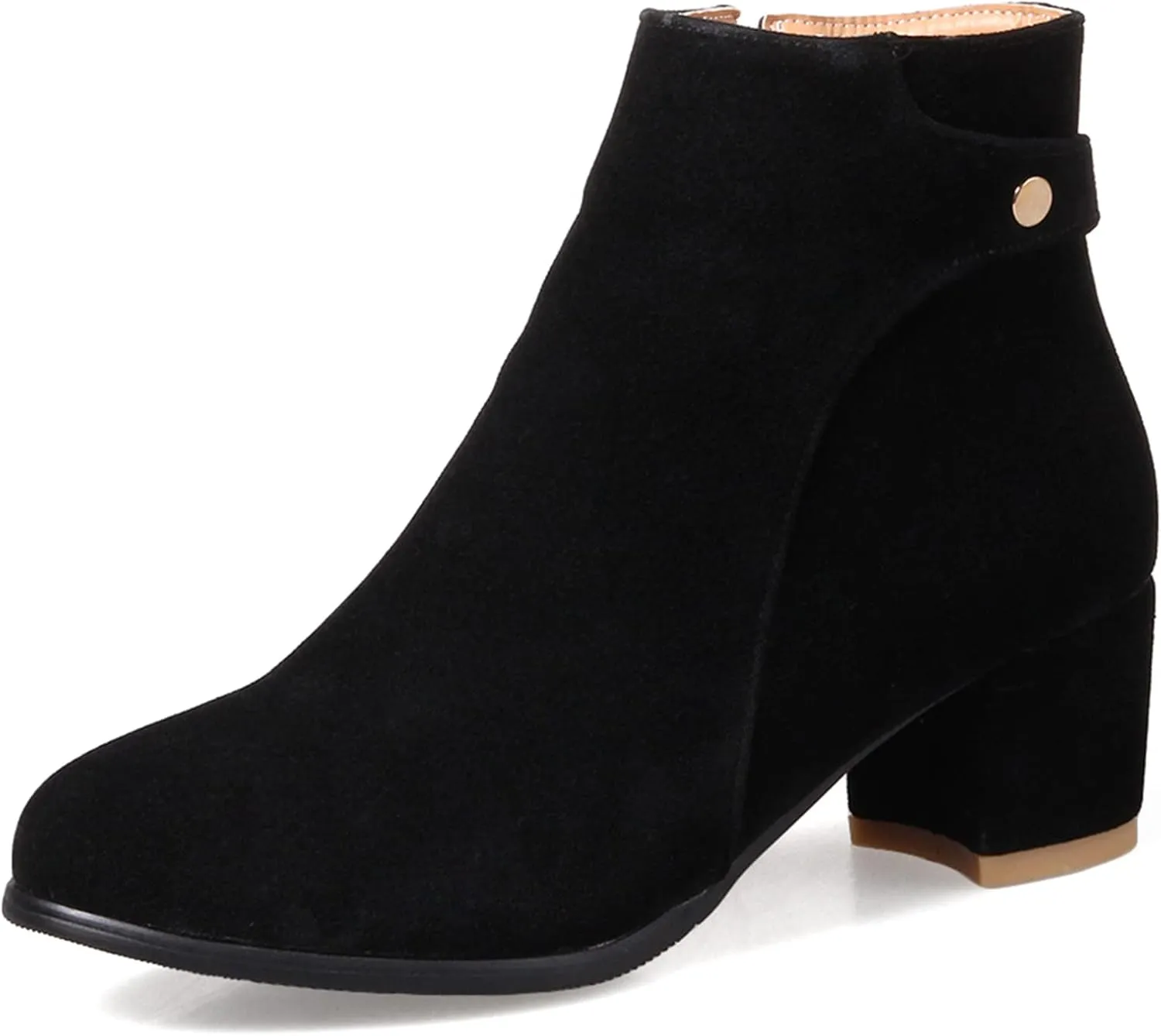 Womens Block Heels Suede Ankle Boots Classic