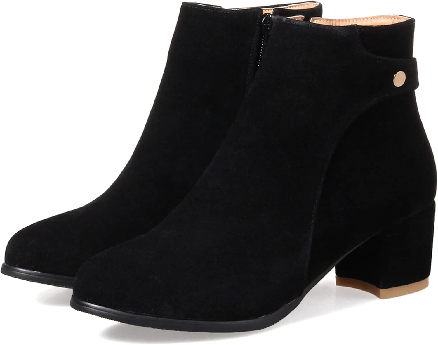 Womens Block Heels Suede Ankle Boots Classic