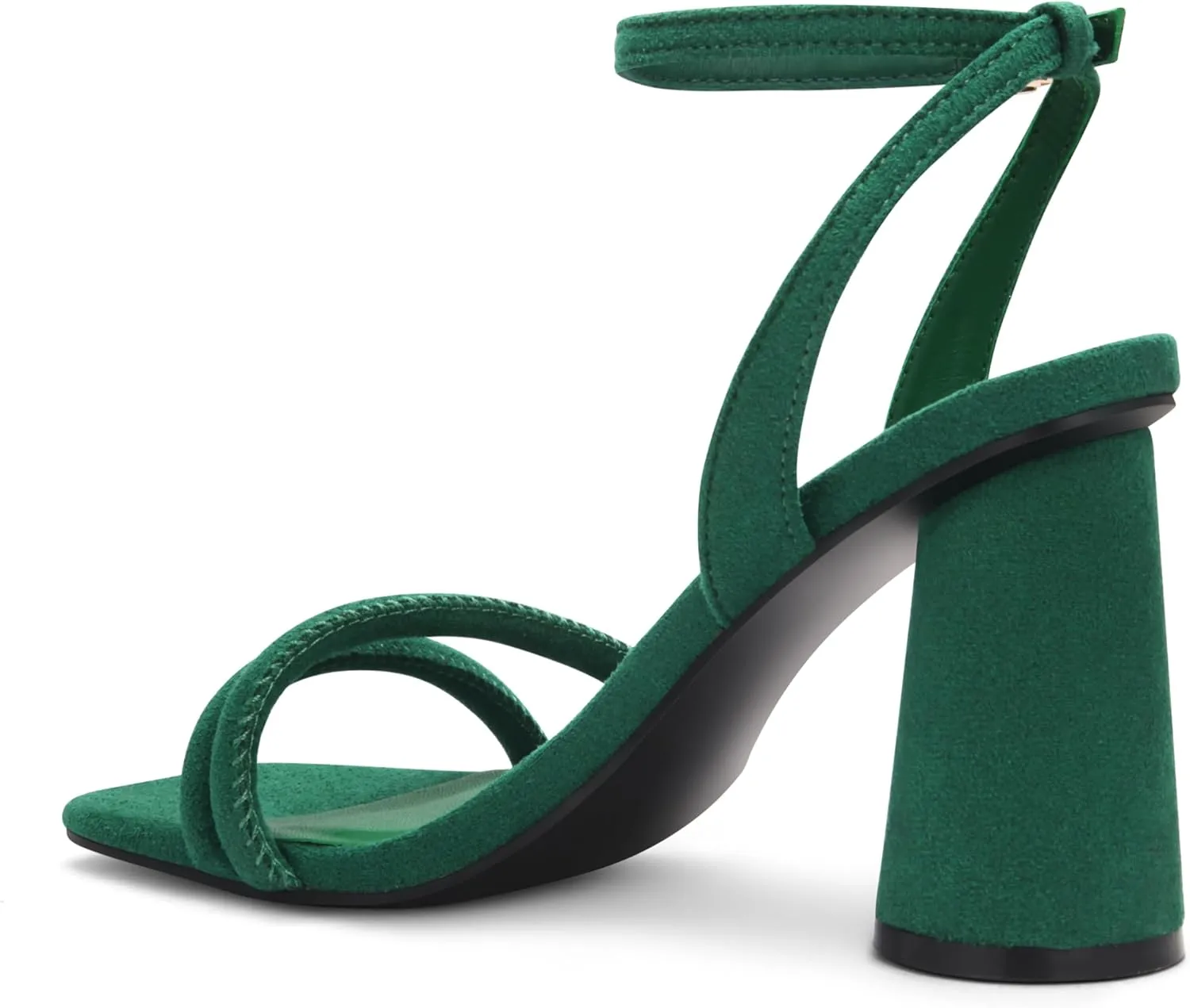 Women's Block High Heels Square Toe Heeled Sandals Ankle Strap Shoes