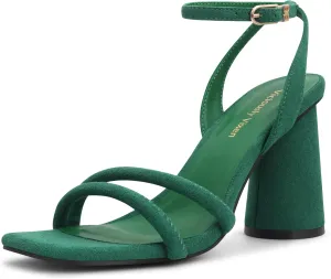 Women's Block High Heels Square Toe Heeled Sandals Ankle Strap Shoes