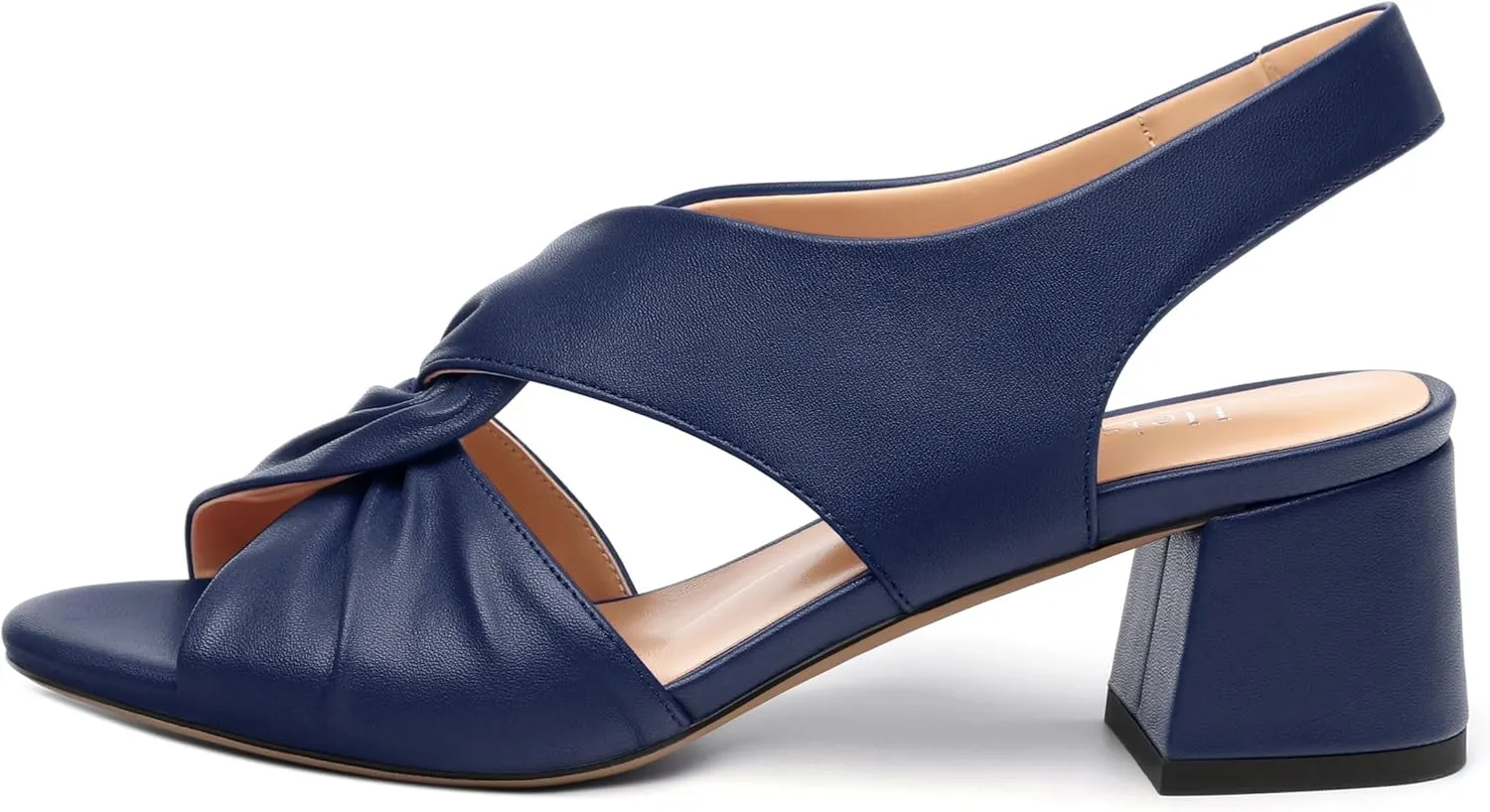 Womens Chunky Block Heels Sandals,Round Open Toe High Heeled Sandals,matte Slip On Ankle Strap Mid Sandals,leisure Dress Party Wedding Shoes 2 In