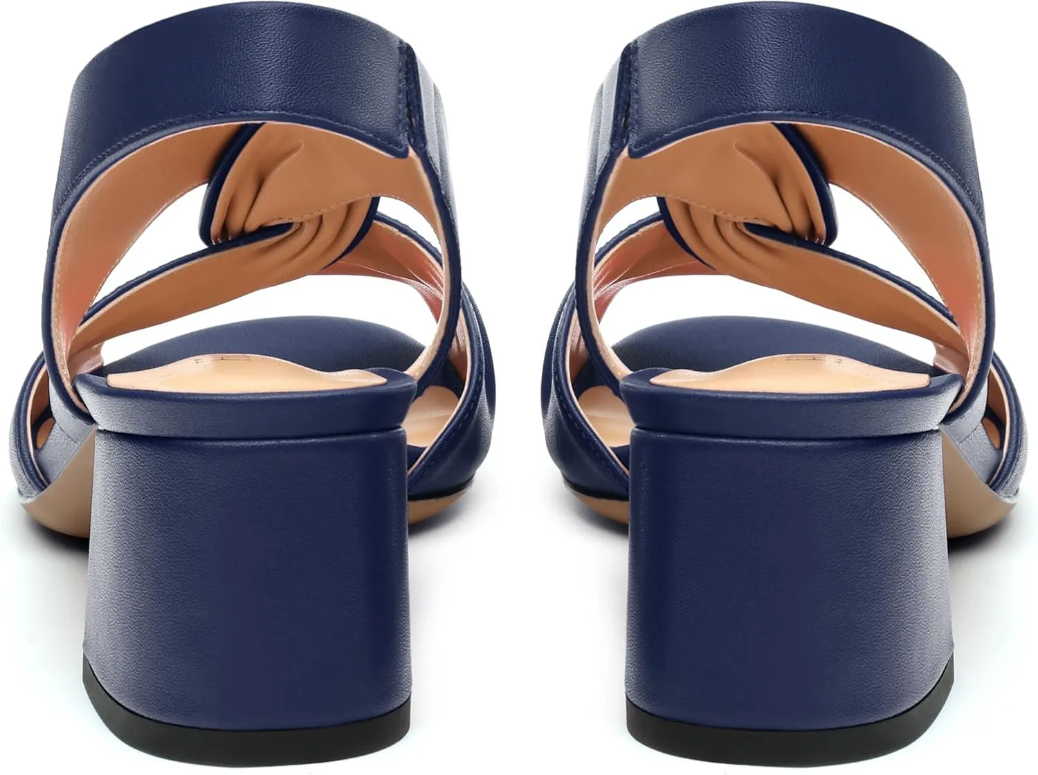 Womens Chunky Block Heels Sandals,Round Open Toe High Heeled Sandals,matte Slip On Ankle Strap Mid Sandals,leisure Dress Party Wedding Shoes 2 In