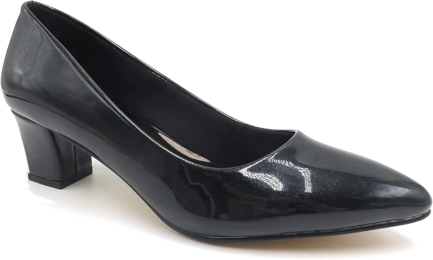 Women’s Chunky Low Block Heels Closed Toe Dress Pumps Shoes