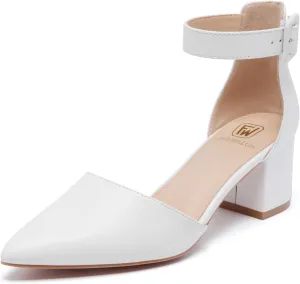Women's Closed Toe Heel Pumps Low Chunky Block Comfortable Dress Work Shoes