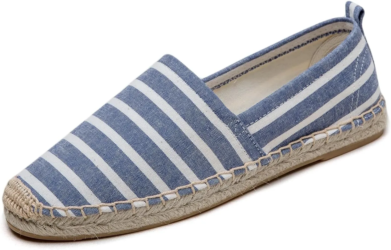 Women's Flat Espadrilles - Soft Women Sneakers Canvas Espadrille Fashion Simple Design Non-Slip Sole Suitable for Summer,Spring,Autumn Any Scenario