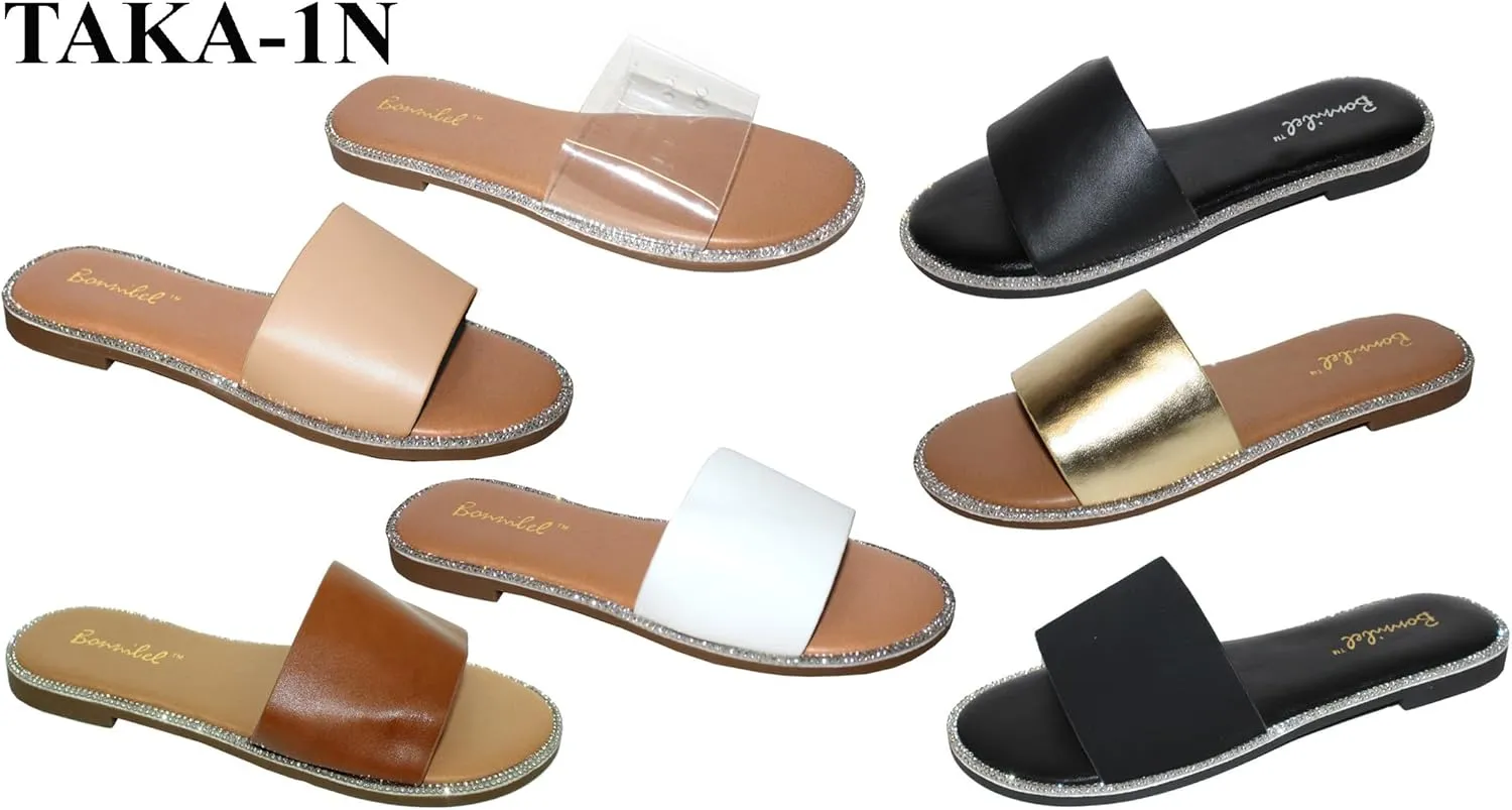 Womens Flat Slide Sandals Summer Fashion Sandals