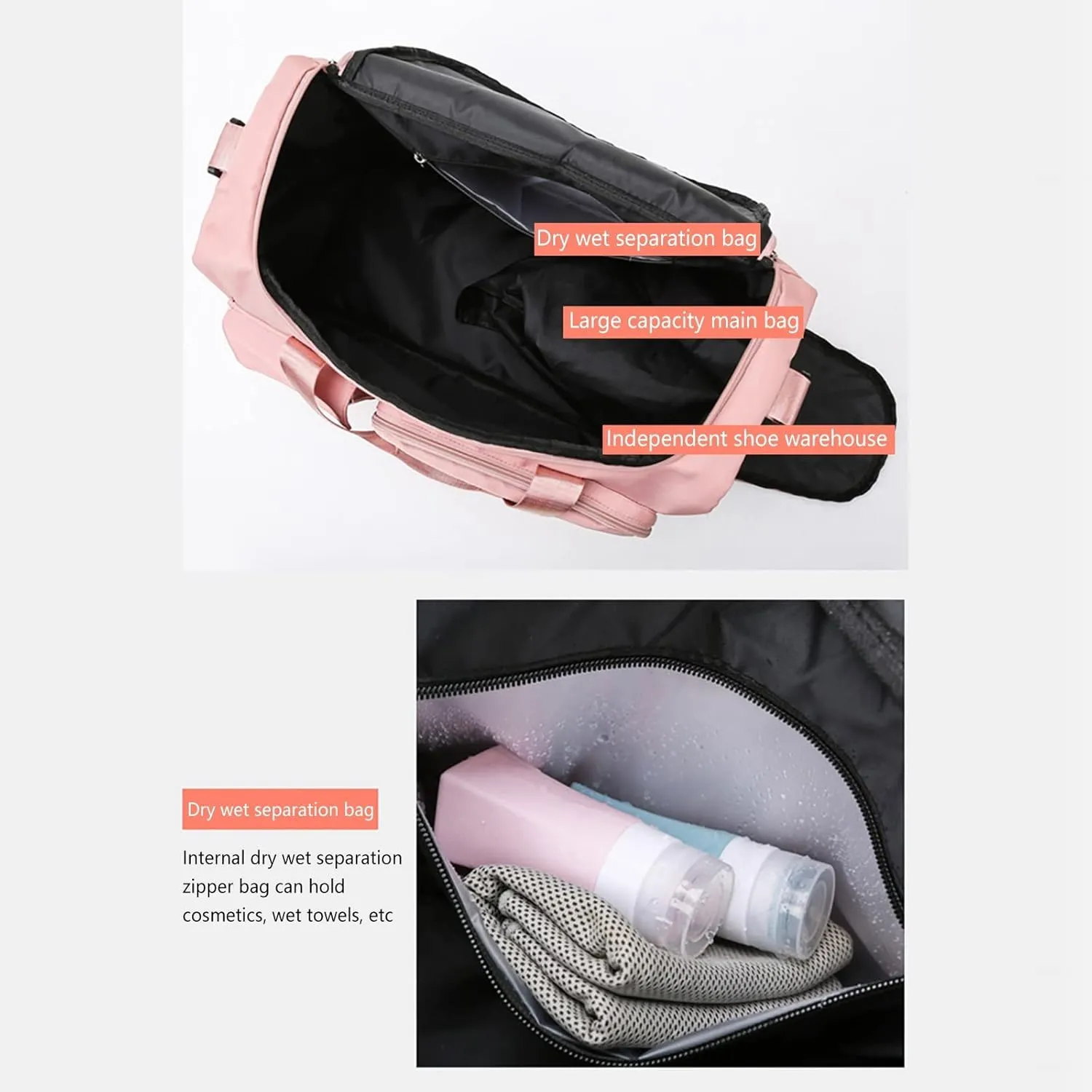 Womens Gym Bag with Shoes Compartment,28L Travel Duffel Bags,Durable Gym Duffle Bag for Workout Yoga Travel Sports