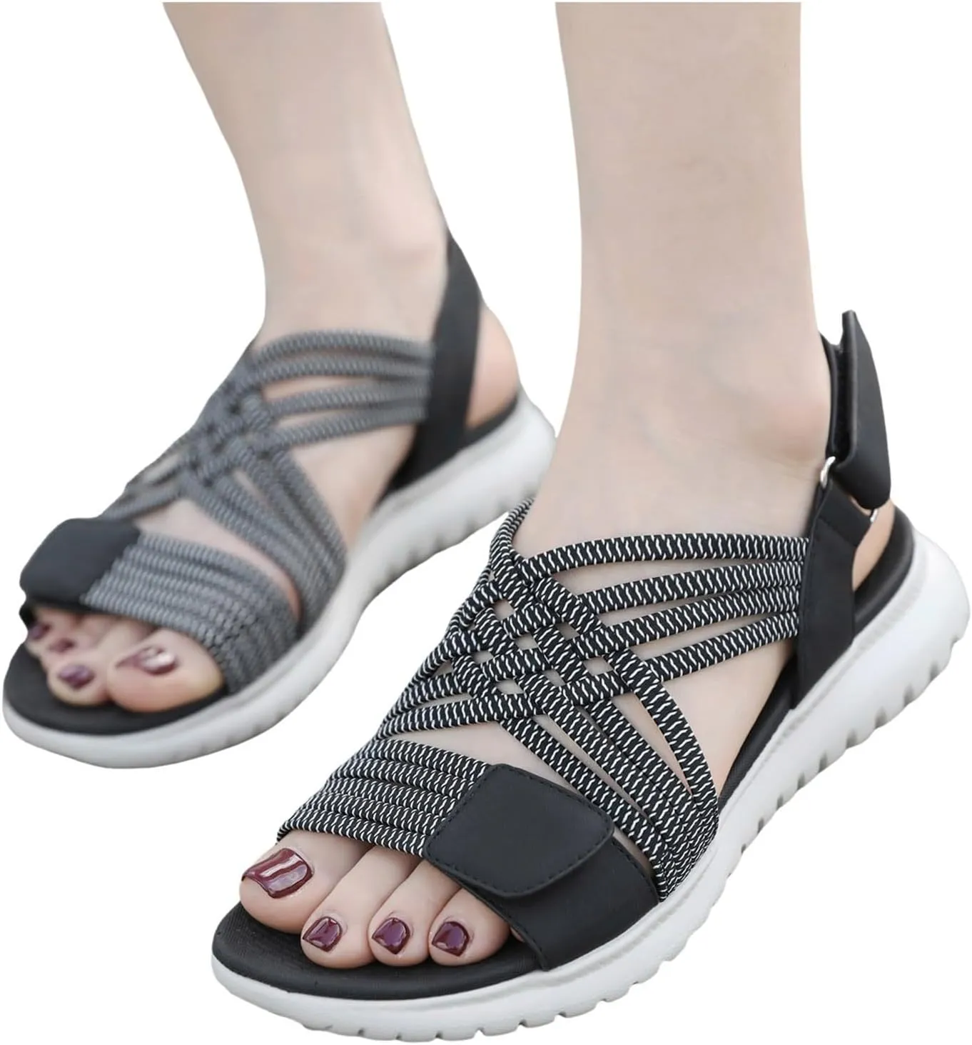 Womens Hiking Sandals Sport Sandals Ankle Straps with Adjustable Hooks Arch Support Beach Vacation Casual Camping
