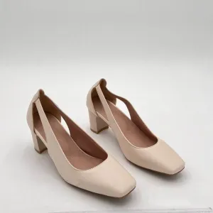 Women's Low Chunky Heels Square Toe Pumps Comfortable Slip On Dress Shoes Weddin