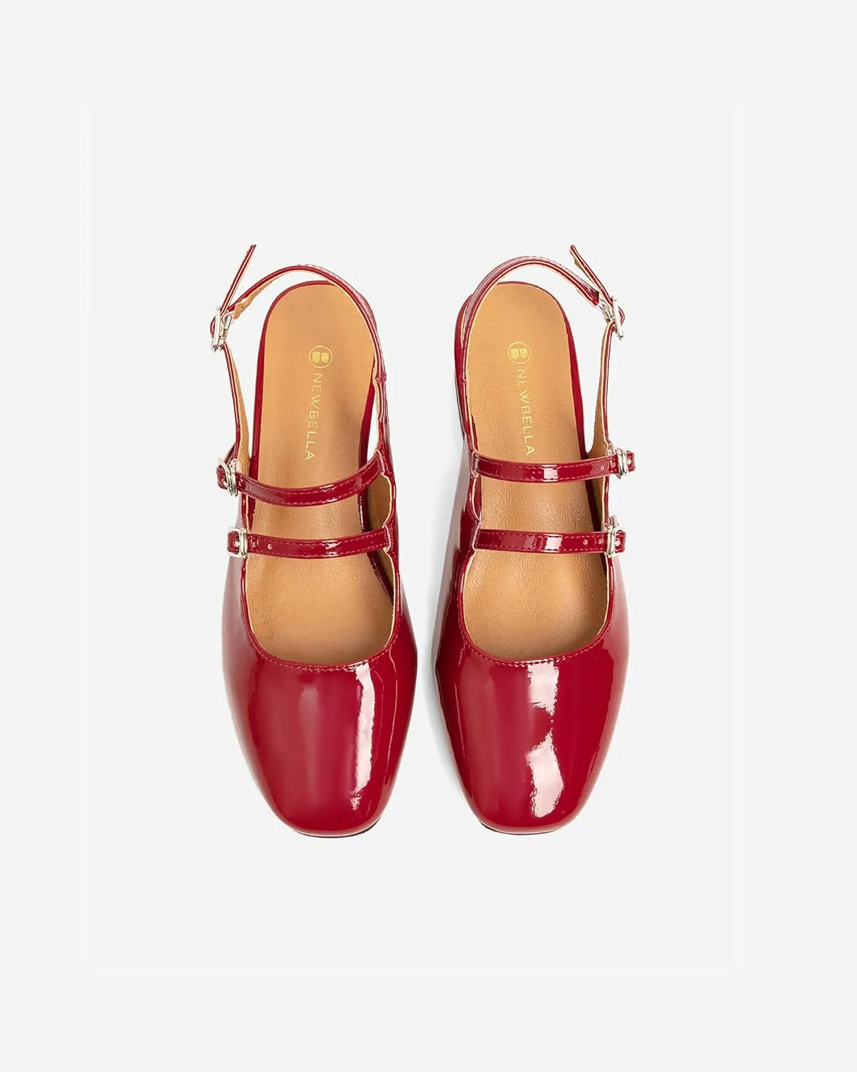 Women's Mary Jane Pumps, Retro Chunky Low Block Heel, Double Adjustable Ankle Buckle Straps, Vintage Dress Pumps
