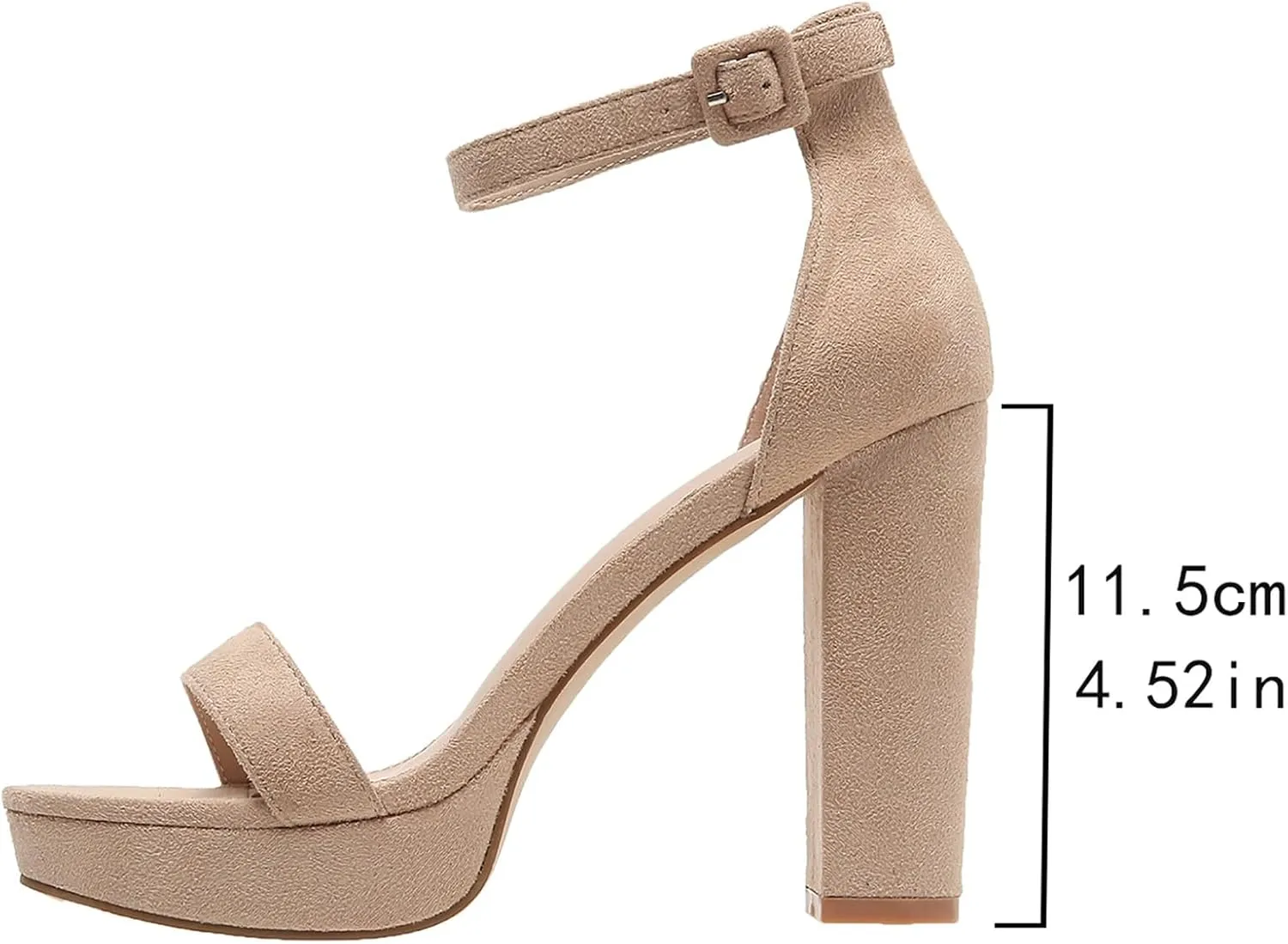 Women's Platform Chunky High Heels OpenToe Block Ankle Strap Dress Bridal Party High Heel Casual Comfortable Summer Backless Mules Adjustable Slide Walking Shoes