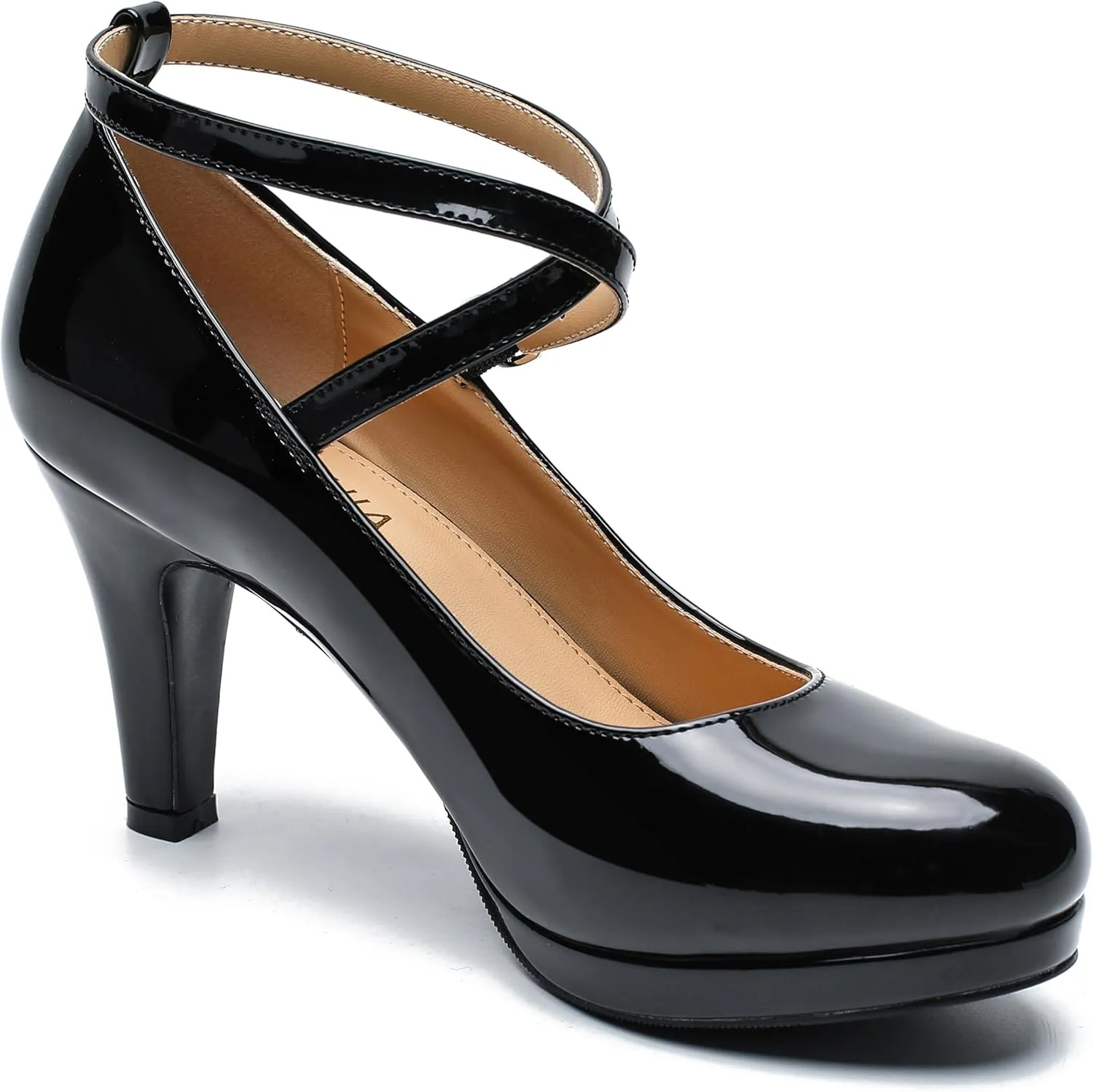 Womens Platform High Heels Sexy Cross Ankle Strap Pumps Wedding Work Party Dress Shoes