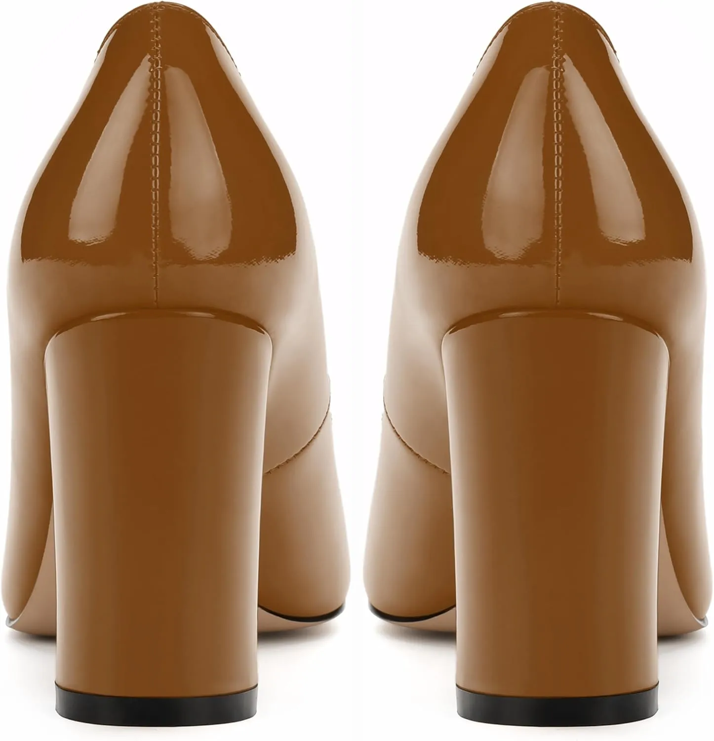 Women's Pumps, Closed Round Toe Block High Heel Pumps, Comfortable High Chunky Heels Pumps Shoes for Women