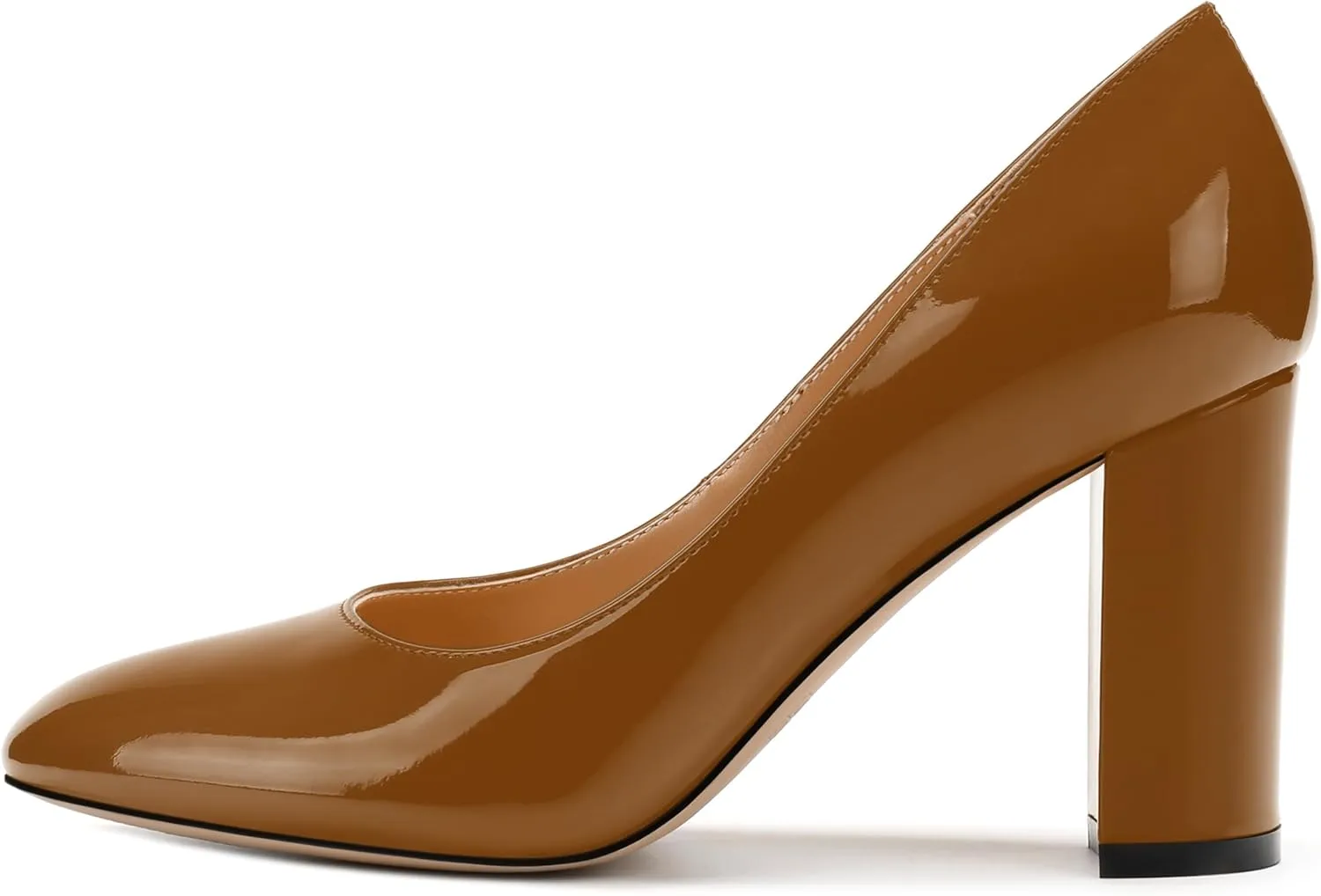Women's Pumps, Closed Round Toe Block High Heel Pumps, Comfortable High Chunky Heels Pumps Shoes for Women