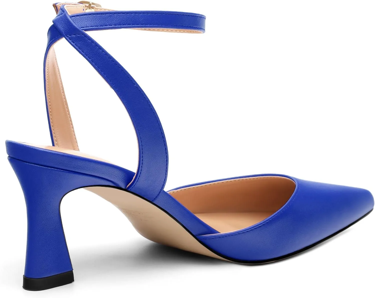 Women's Pumps Slingback Kitten Heels for Women Pointed Toe Ankle Strap Buckle Casual Spool Mid Heel Pumps Comfort Fashion Dress Shoes 2.5 Inch