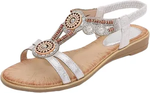 Women's Sandals Summer Bohemia Flats Shoes Comfortable Ankle Strap Outdoor Walking Sandal Open Toe Casual Shoes