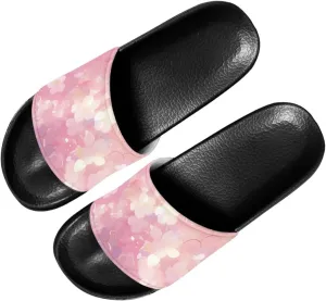 Women's Slide Sandals Fashion Summer Beach Shoes House Slides Comfortable Shower Sandals Anti-skid Bathroom Slippers SizeUS 6-13.5