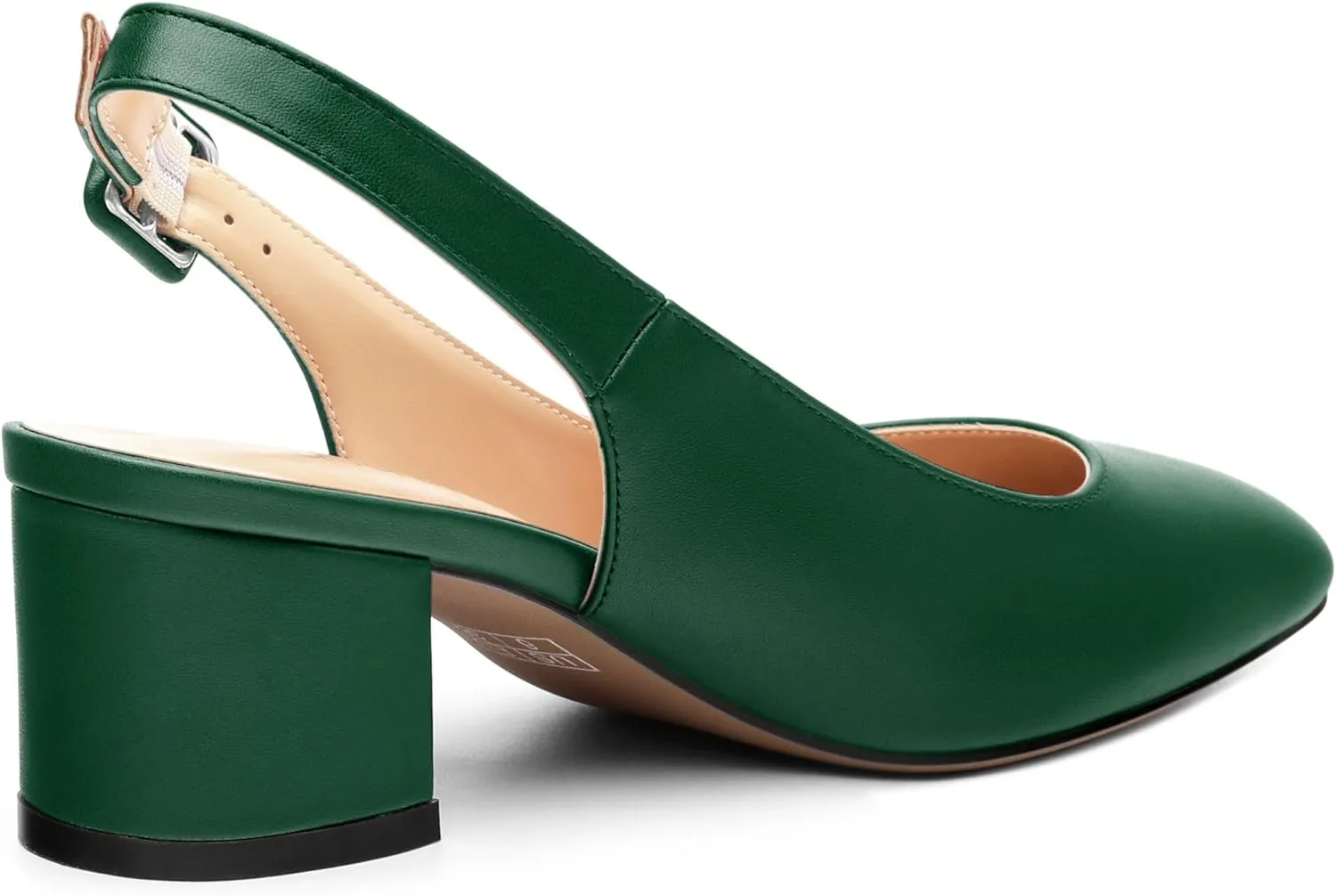 Women's Slingback Low Chunky Heels Square Toe Block Heels for Women Closed Toe Comfortable Casual Wedding Work Pumps 2 Inch