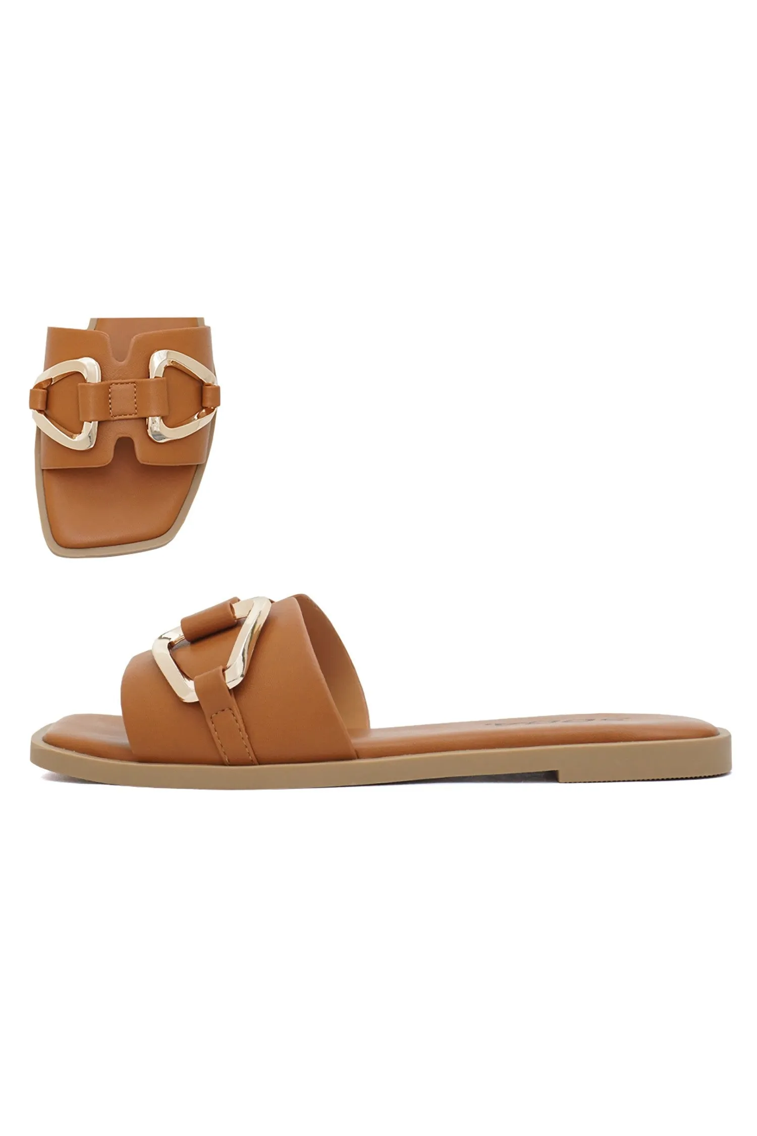 Women's Square Open Toe, Slide Sandals - LOVELLES