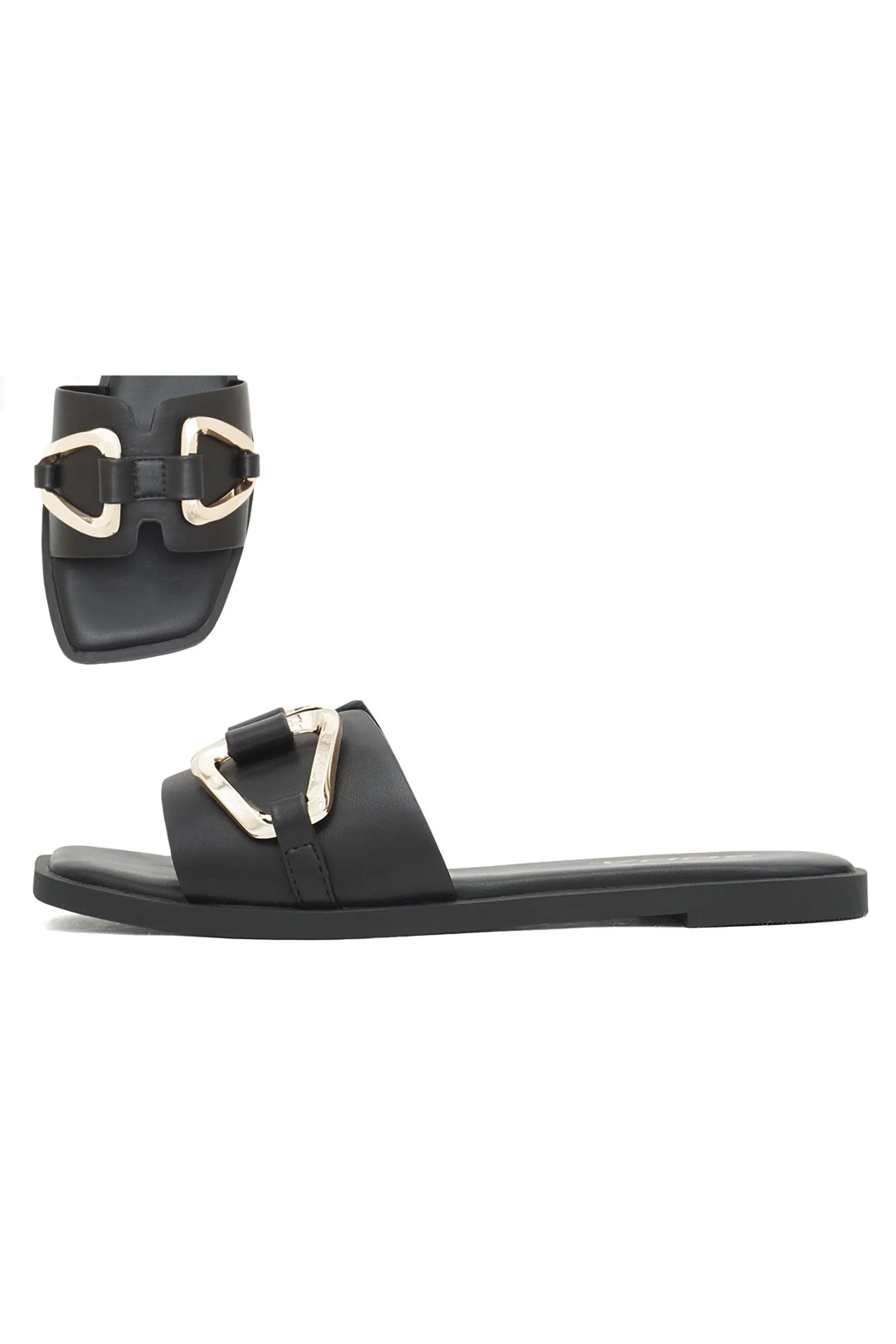 Women's Square Open Toe, Slide Sandals - LOVELLES