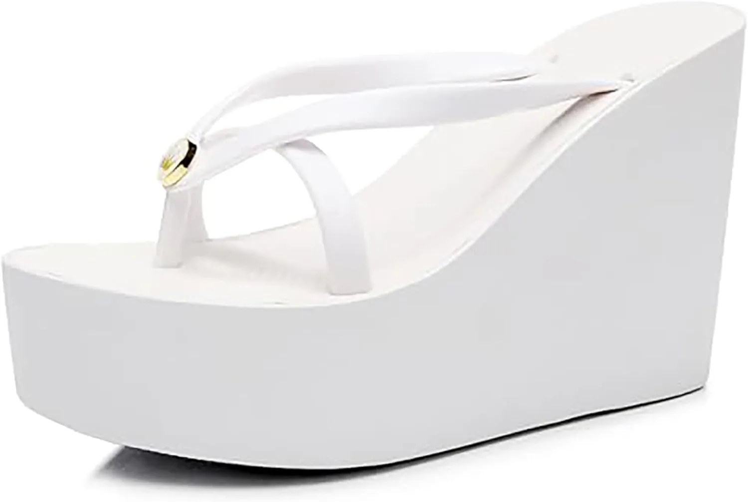 Women's Thong Slip On Platform Wedge Slides Sandals Fashion Round Peep Toe Slip-On Non-Slip Platform Clip Toe Flip Flop Summer Leisure Vacation Beach Sandals