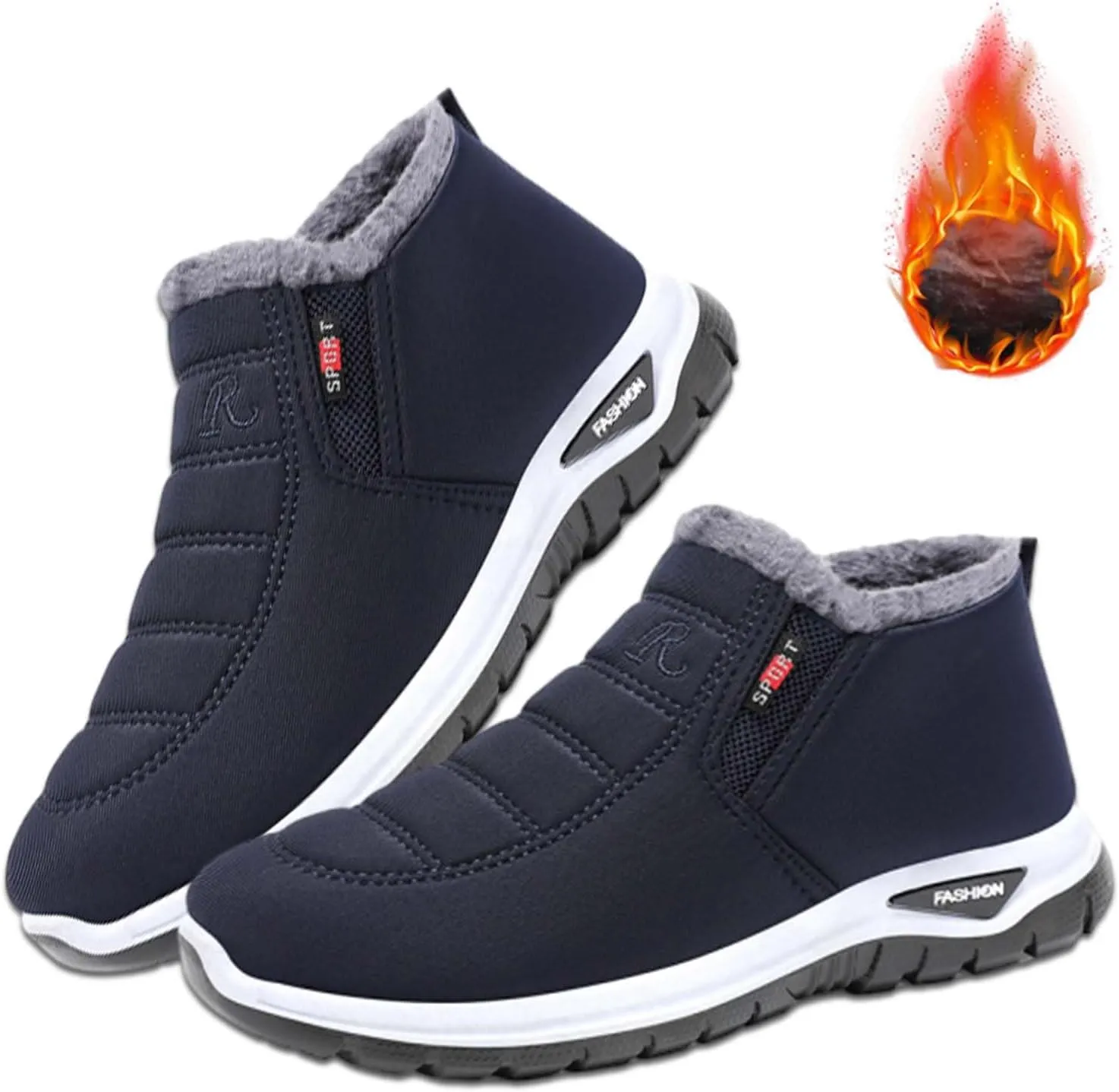 Women's Warm Sheepskin-Lined Boots, Comfortable Orthopedic Shoe for Women, Easy Wear Thermal Walking Booties