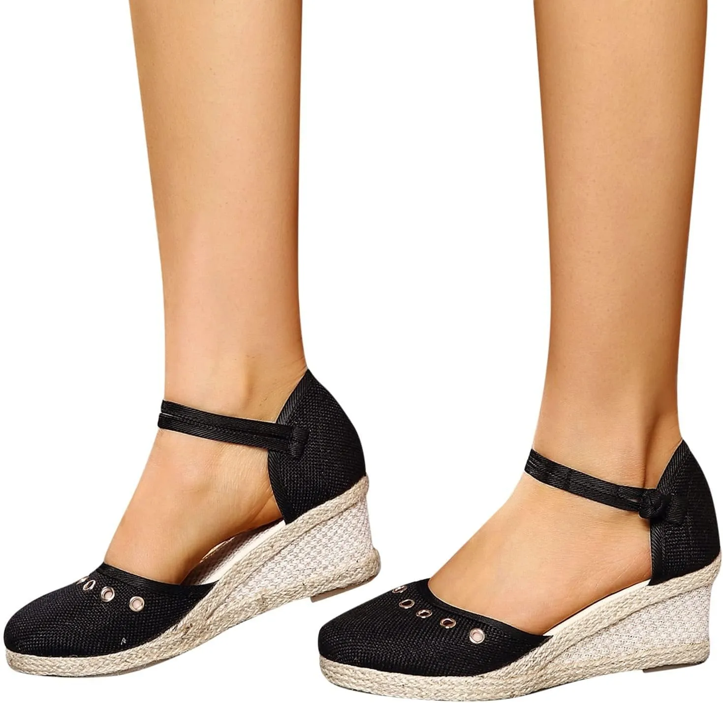 Womens Wedge Platform Espadrilles Slide Sandals Slip On Slingback Closed Toe Ankle Strap Flat Low Heel Wedges Sandal Summer Casual Dressy Espadrille Shoes Comfortable Breathable Wedding Sandals