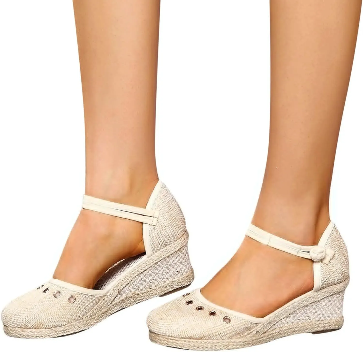 Womens Wedge Platform Espadrilles Slide Sandals Slip On Slingback Closed Toe Ankle Strap Flat Low Heel Wedges Sandal Summer Casual Dressy Espadrille Shoes Comfortable Breathable Wedding Sandals
